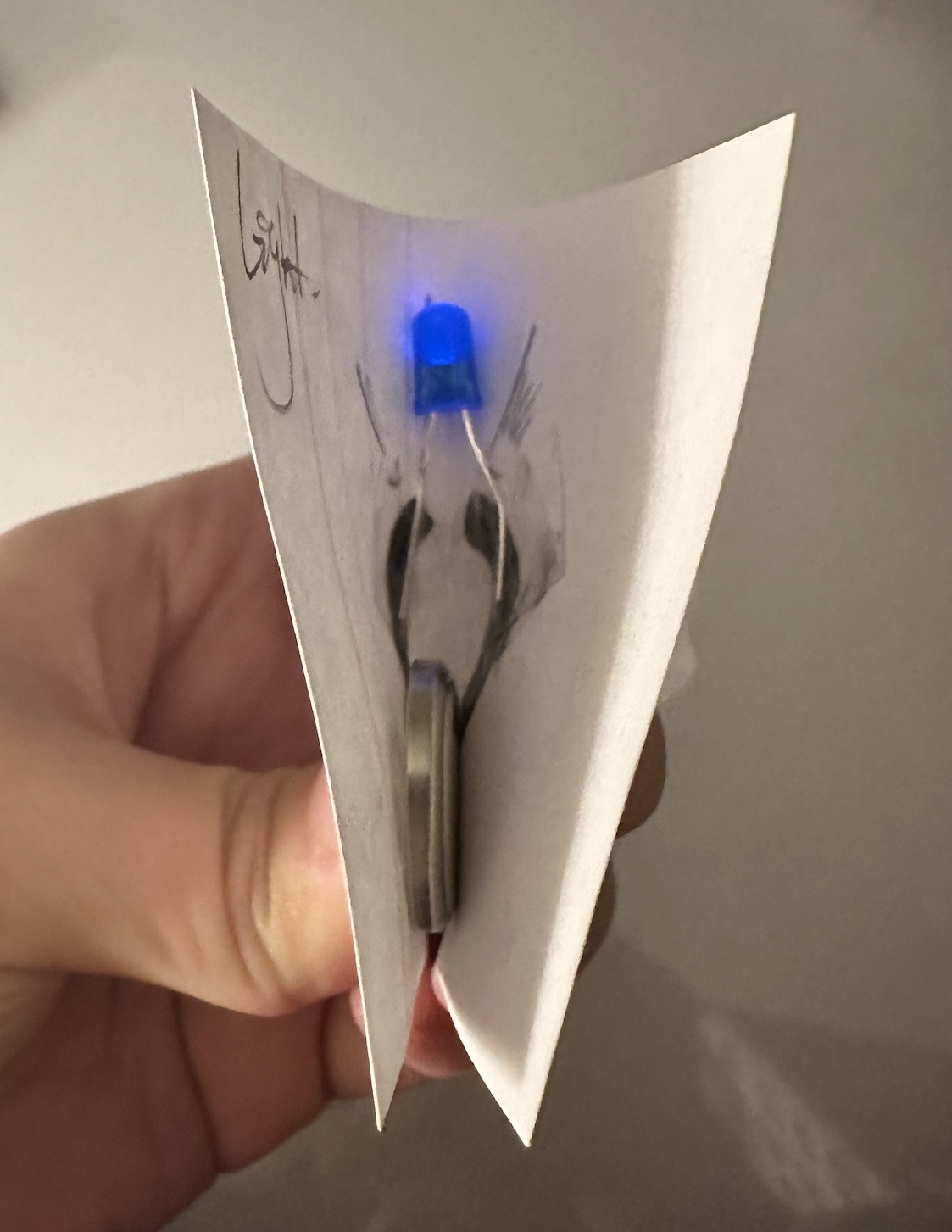 Using one battery, the LED turned on.